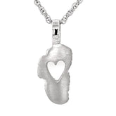 Sterling Silver "In Love with Lake Tahoe" Pendant with a Satin Finish.