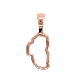 Small 14 Karat Rose Gold Lake Tahoe Outline Pendant.
(MEASURES 1/2 OF