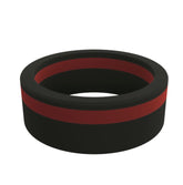 Standard Mens Thin Red Line Pinstripe Silicone Ring Size 11