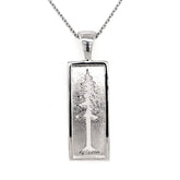 Sterling Silver Medium Redwood Tree Pendant on an 18" Rolo Chain.