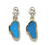 Sterling Silver Post Drop Earrings with Turquoise
