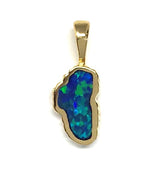 Small 14KYG Lake tahoe Pendant with Lab Grow Opal