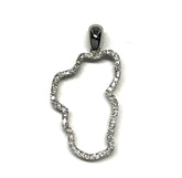 14 Karat White Gold Diamond Lake Tahoe Outline Pendant