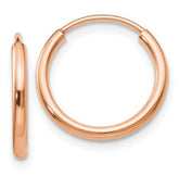 14 Karat Rose Gold Hoop Earrings