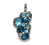 Medium 14KWG Lake Tahoe Pendant w/ Blue Topazes & Diamonds