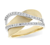 14 Karat Yellow Gold Ring with 34 Round Diamonds at 0.38 Carats Total