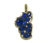 Medium 14KYG Lake Tahoe Pendant w/ Sapphires & Diamonds