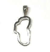 Medium Sterling Silver Outline of Lake Tahoe Pendant.
Measures approx