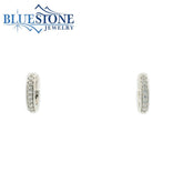 Silver Huggie Hoops With Cubic Zirconias