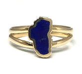 Small 14KYG Lake Tahoe Lapis Ring - Size 6