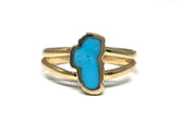 Small 14KYG Turquoise Lake Tahoe Ring - Size 7.75