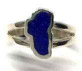 Small Sterling Silver Lapis Lake Tahoe Ring - Size 6.75