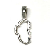 Small Sterling Silver Outline of Lake Tahoe Pendant. Measures approxim
