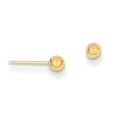 14 Karat Yellow Gold 3mm Ball Stud Earrings