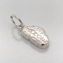 Small Silver Lapis Lake Tahoe Charm on Jump Ring