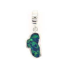 Medium Silver Lake Tahoe Opal Charm- For Pandora Bracelets