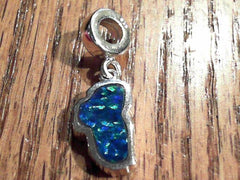 Medium Sterling Silver Lake Tahoe Charm With Synthetic Opal