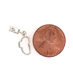 Small Sterling Silver Outline of Lake Tahoe. Made to fit onto a PANDOR