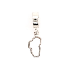 Small Sterling Silver Outline of Lake Tahoe. Made to fit onto a PANDOR