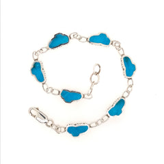 Sterling Silver Lake Tahoe Turquoise Bracelet- 7.5 Inches