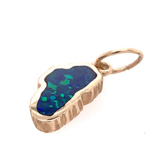 Small Yellow Gold Opal Lake Tahoe Charm for Charm Bracelet