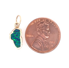 Small Yellow Gold Opal Lake Tahoe Charm for Charm Bracelet
