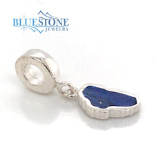 Small Sterling Silver Lake Tahoe Shaped Lapis. Made to fit on PANDORA