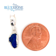 Small Sterling Silver Lake Tahoe Shaped Lapis. Made to fit on PANDORA