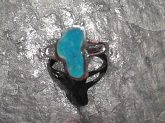 Medium Silver Lake Tahoe Ring w/ Turquoise - Sz. 7