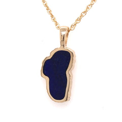 Medium 14 Karat Yellow Gold Lake Tahoe Pendant with Lapis.
MEASURES 5