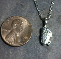 Small 14K White Gold Lake Tahoe Pendant with Australian Opal & Emerald