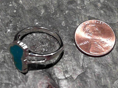 Medium Silver Lake Tahoe Ring w/ Turquoise - Sz. 7
