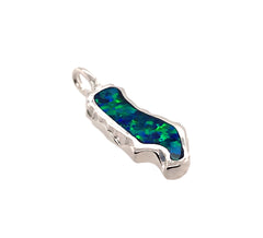 Small Sterling Silver Donner Lake Opal Pendant