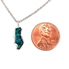 Small Sterling Silver Donner Lake Opal Pendant
