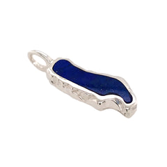 Small Sterling Silver Donner Lake Lapis Pendant
