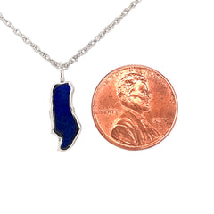 Small Sterling Silver Donner Lake Lapis Pendant