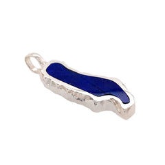 Medium Sterling Silver Donner Lake Lapis Pendant