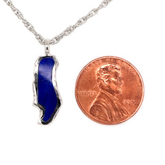Medium Sterling Silver Donner Lake Lapis Pendant