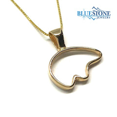Large 14KT Yellow Gold Bear Outline Pendant