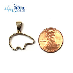 Large 14KT Yellow Gold Bear Outline Pendant