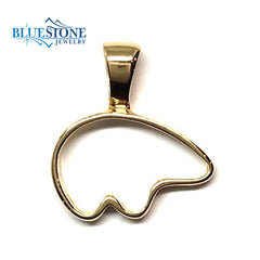 Large 14KT Yellow Gold Bear Outline Pendant