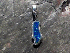 Medium Sterling Silver Donner Lake Charm with Lab Grown Opal Gemstone