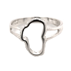 Medium Sterling Silver Lake Tahoe Outline Ring- Size 7