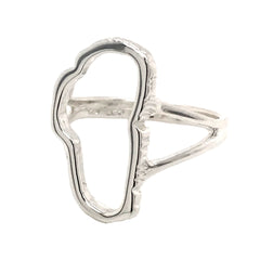 Large Sterling Silver Lake Tahoe Outline Ring- Size 10.25
