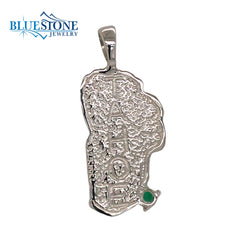 Extra Large Sterling Silver Lake Tahoe Pendant with Turquoise and a Sy