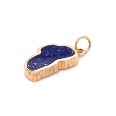 Medium 14 Karat Yellow Gold Lake Tahoe Charm with Lapis.
Measures 5/8