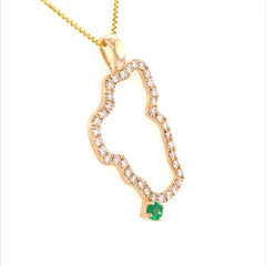 XL 14KYG Lake Tahoe Pendant w/ Diamonds & Emerald