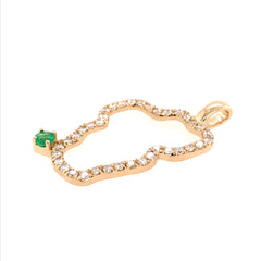 XL 14KYG Lake Tahoe Pendant w/ Diamonds & Emerald