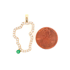 XL 14KYG Lake Tahoe Pendant w/ Diamonds & Emerald