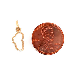 Small 14 Karat Yellow Gold Lake Tahoe Outline Charm